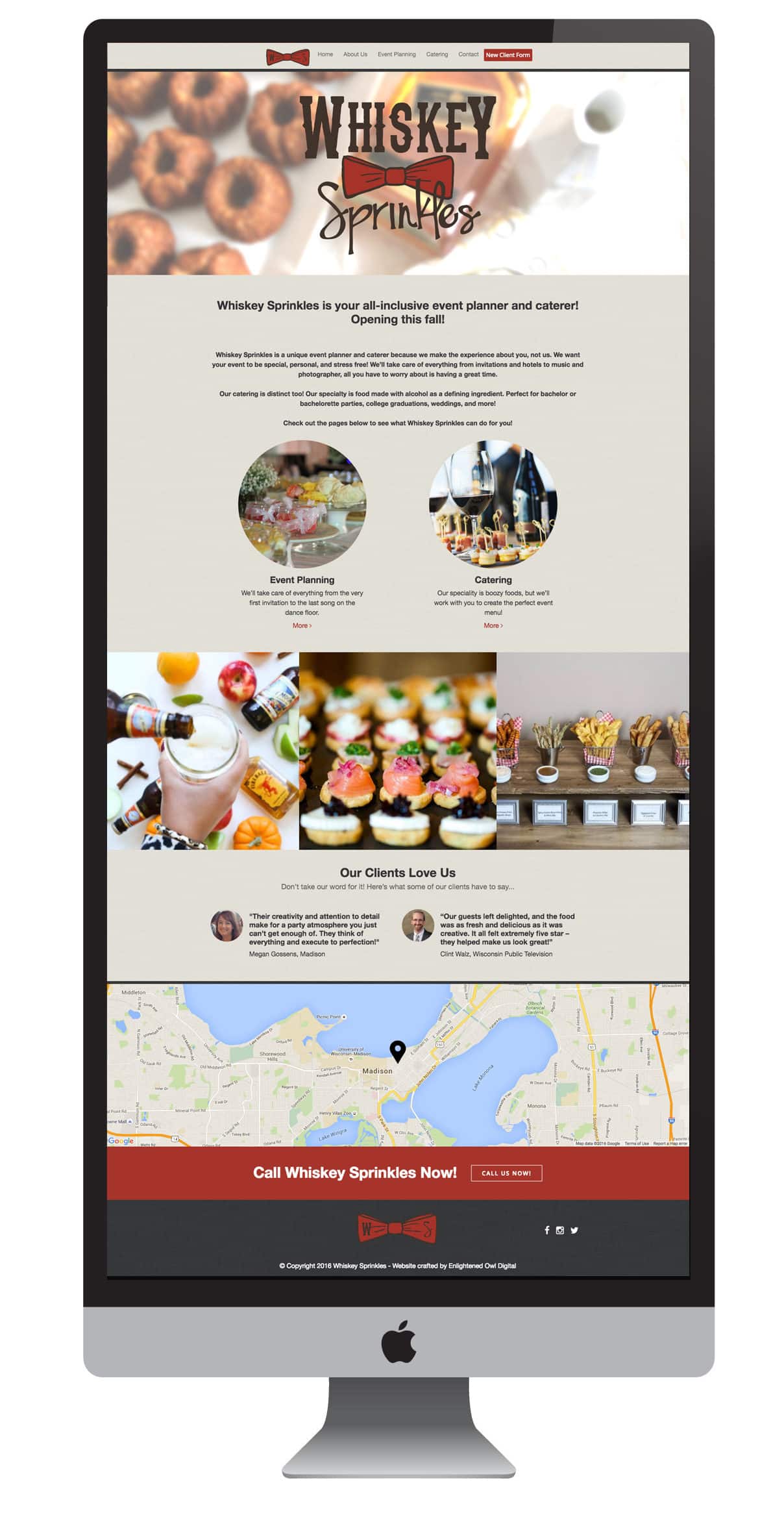 restaurant website design Madison, WI - Enlightened Owl Digital